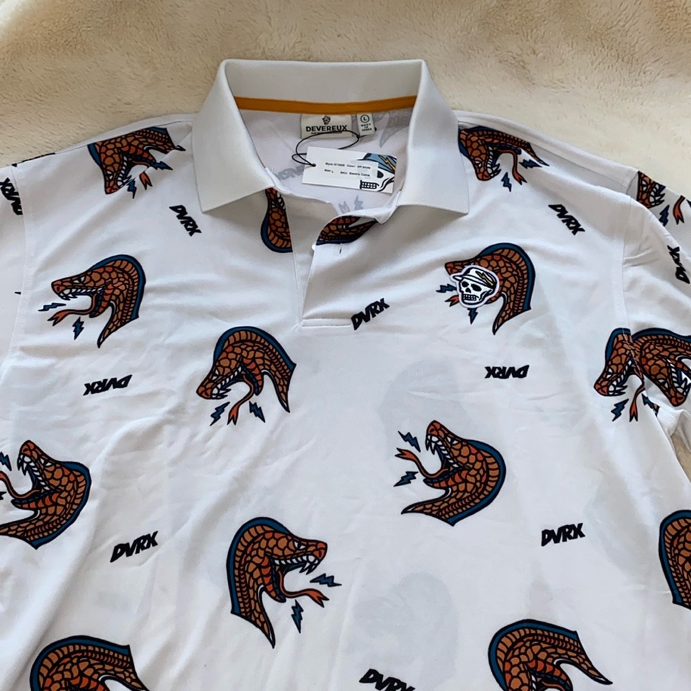 NWT Devereux Men’s Golf Shirt L NWT Electric Cobra